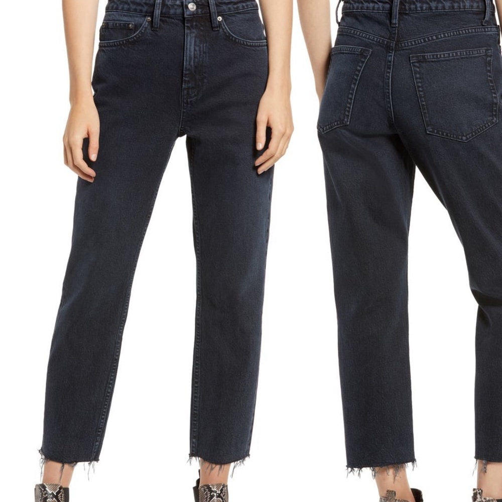 TopShop black jeans raw hem size 26